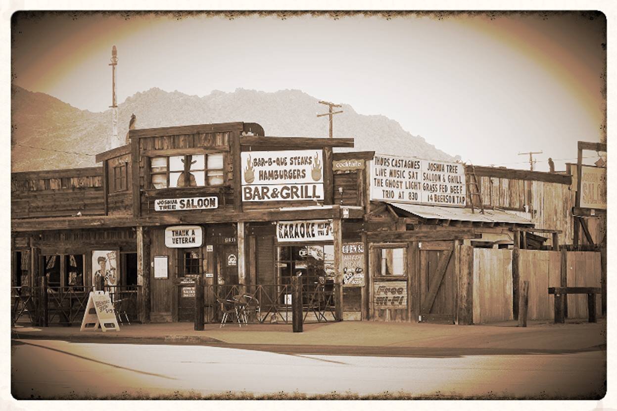Joshua Tree Saloon bar photo of outside old retro picture.